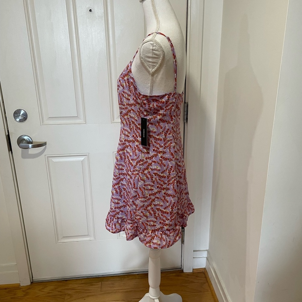 NWT Lulu’s Brynne Red and Lavender Floral Print Dress - Picture 5 of 11